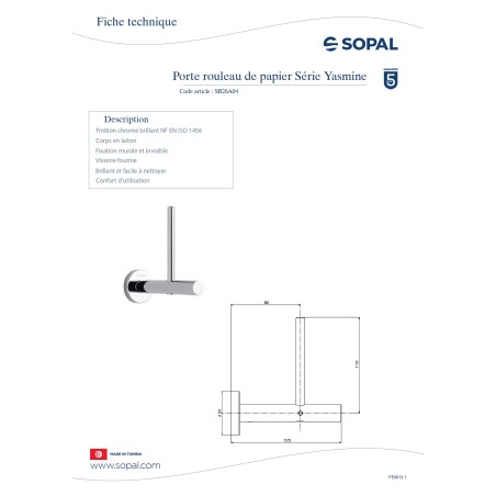 Porte rouleau de papier Yasmine