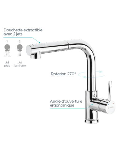 Mitigeur Evier Extractible Bizerte