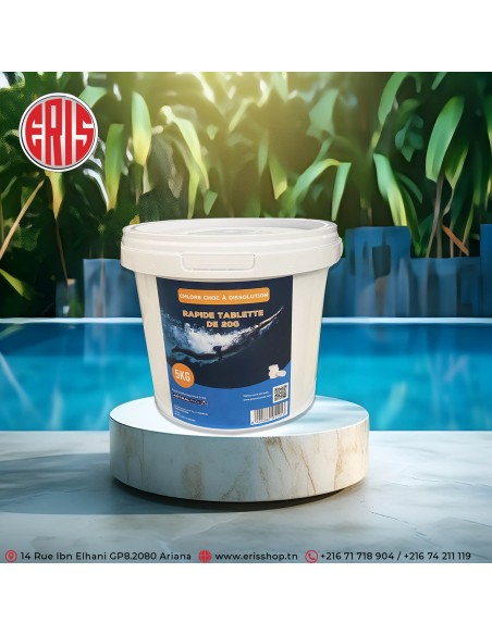 Chlore choc en pastille de 20g dissolution rapide