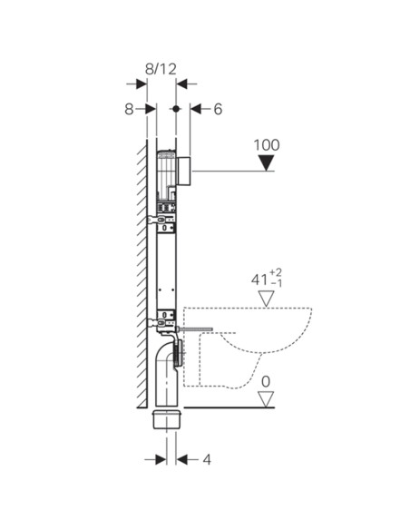 chasse geberit kombifix 8 cm