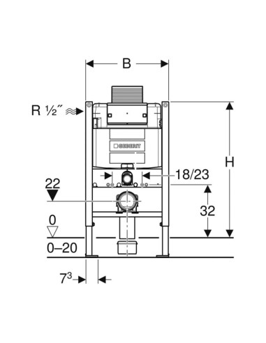 Chasse encastré – GEBERIT Duofix Alpha 12 H82