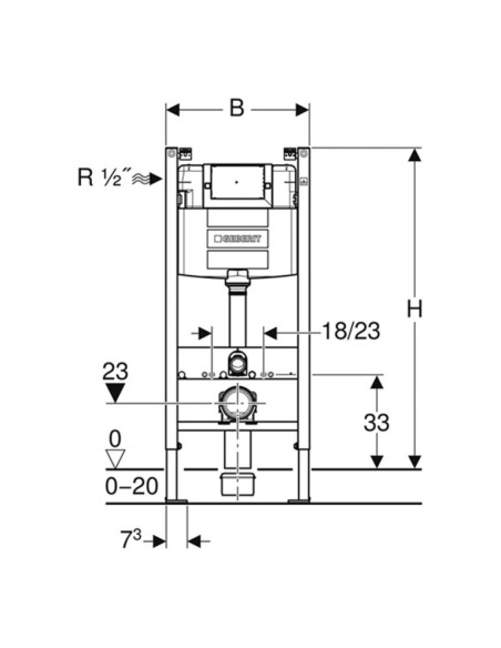 Chasse encastré – GEBERIT Duofix Alpha 12