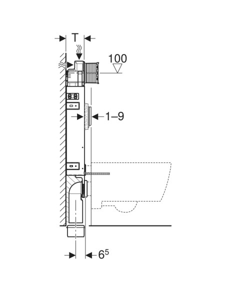 Bâti-support Geberit Combifix Sigma 12 cm pour montage dans parois maçonnées