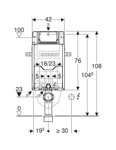 Bâti-support Geberit Combifix Sigma 12 cm pour montage dans parois maçonnées