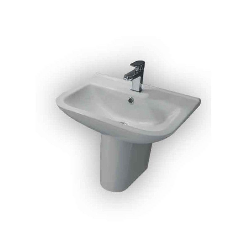 Lavabo emeraude suspendu  +  semi colonne