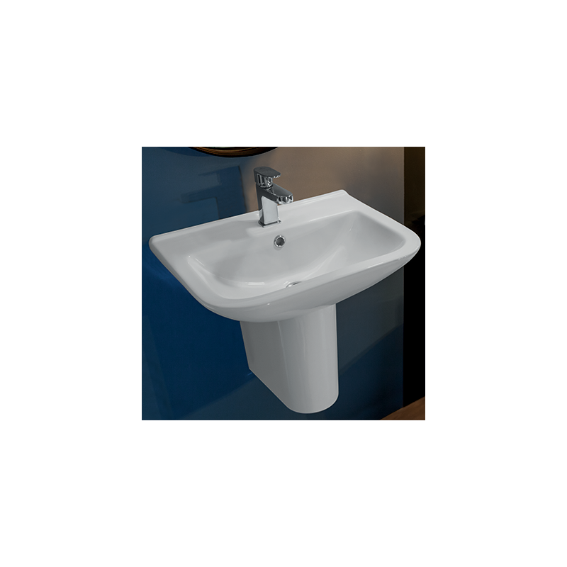 Lavabo emeraude suspendu  +  semi colonne