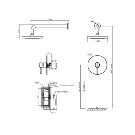 Mitigeur douche encastré Bizerte