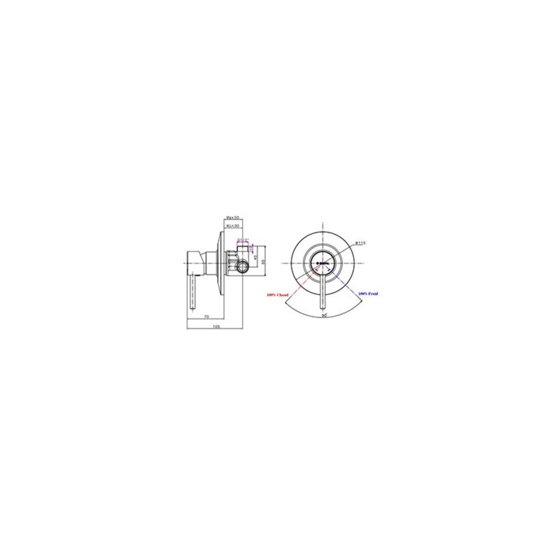 Mitigeur Toilette Encastré Bizerte