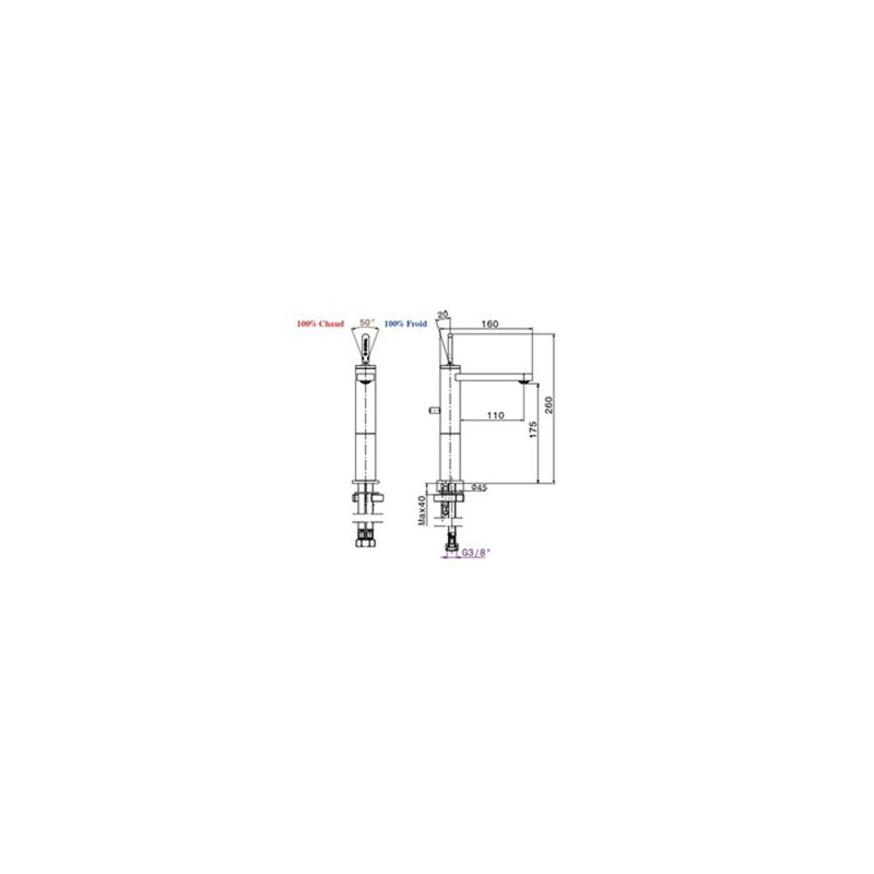 Mitigeur lavabo long Nabeul