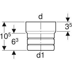 Tubulure de transition Geberit PEHD sur PVC