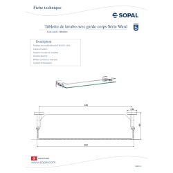 Tablette de lavabo avec garde-corp