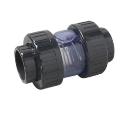 CLAPET ANTI RETOUR A BOULE TRANSPARENT PVC