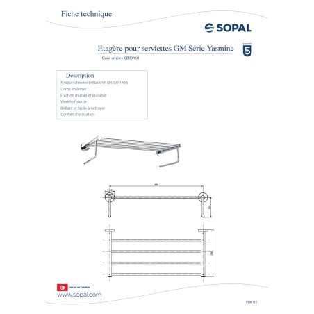 Etagère pour serviettes GM Yasmine